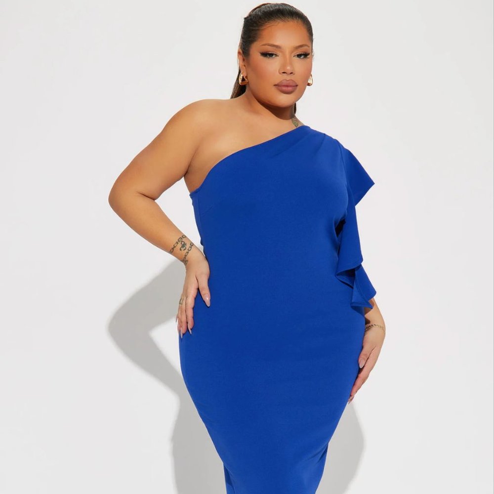 See You At The Yacht Club Midi Dress - Royal Blue